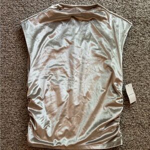 Suede grey metallic top